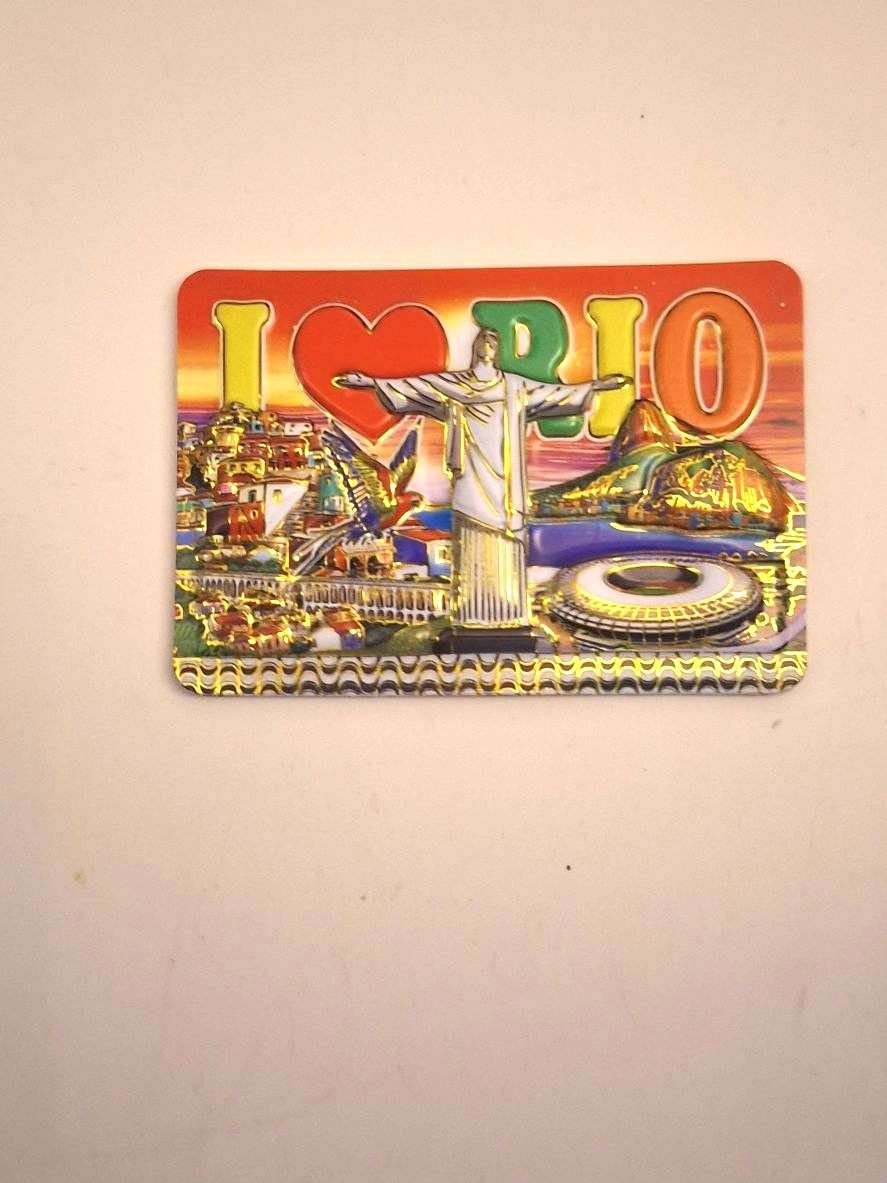 Imã de geladeira Maracanã, cristo, eu amo rio, favela, papagaio, pão de açúcar.