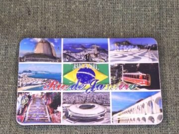 imã de geladeira bondinho, escadaria de selaron, maracanã, Brasil, Copacabana, morro da Urca, Cristo redentor,