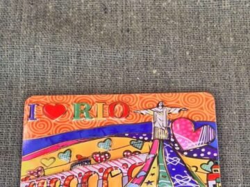 imã de geladeira eu amo rio colorido, arcos da lapa, Brasil, Copacabana, Cristo redentor,