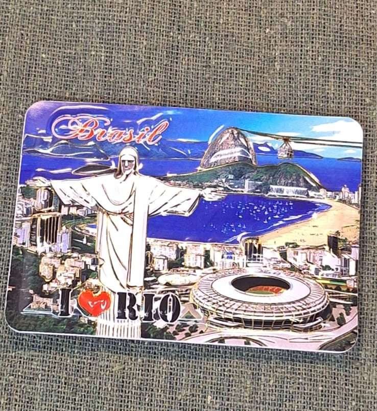 imã de geladeira Eu amo Rio, maracanã, morro da Urca