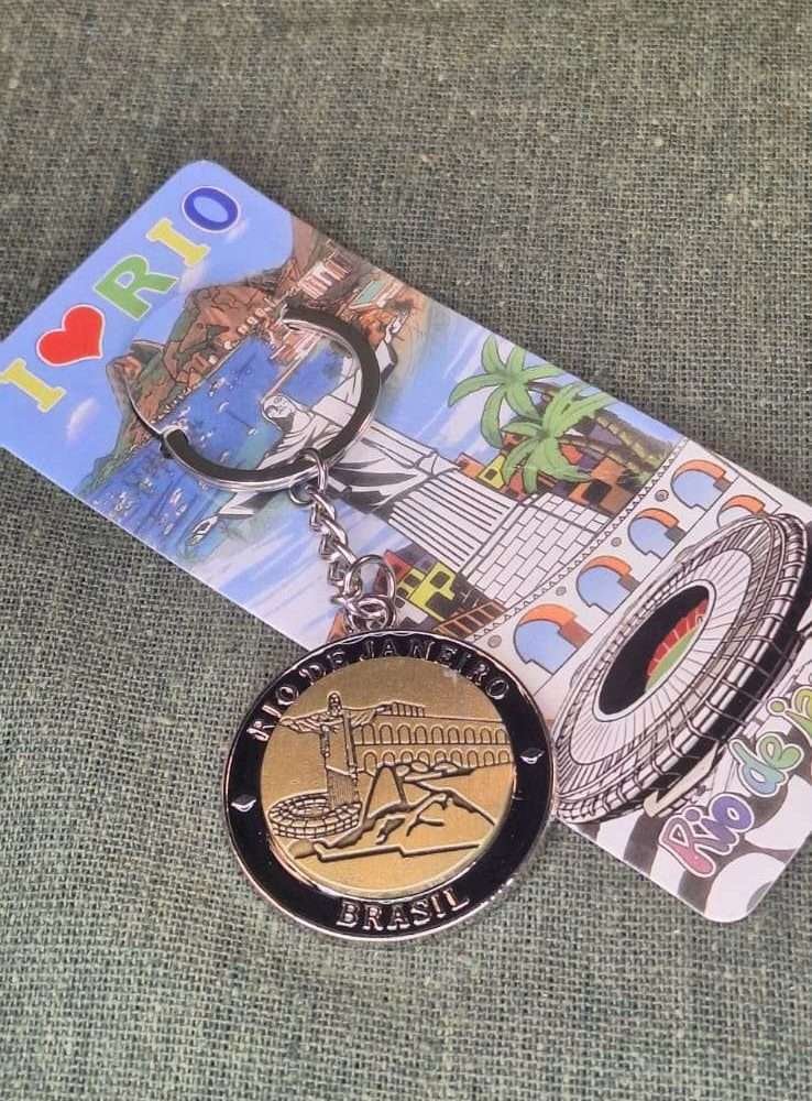 chaveiro medalhão Rio de Janeiro, Cristo Redentor, bondinho, lapa