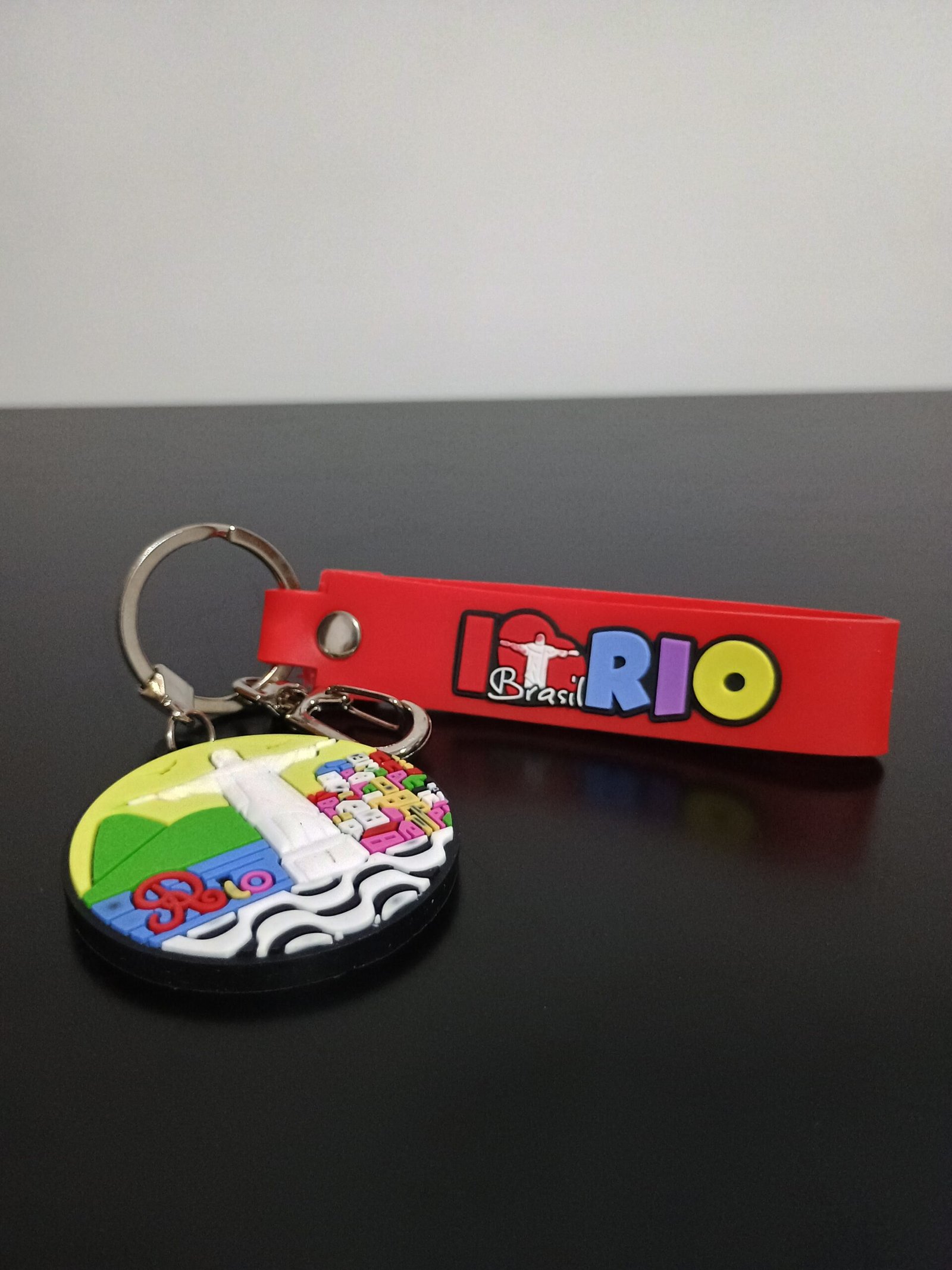 Chaveiro do Rio de Janeiro 3 em 1 de borracha redondo Cristo
