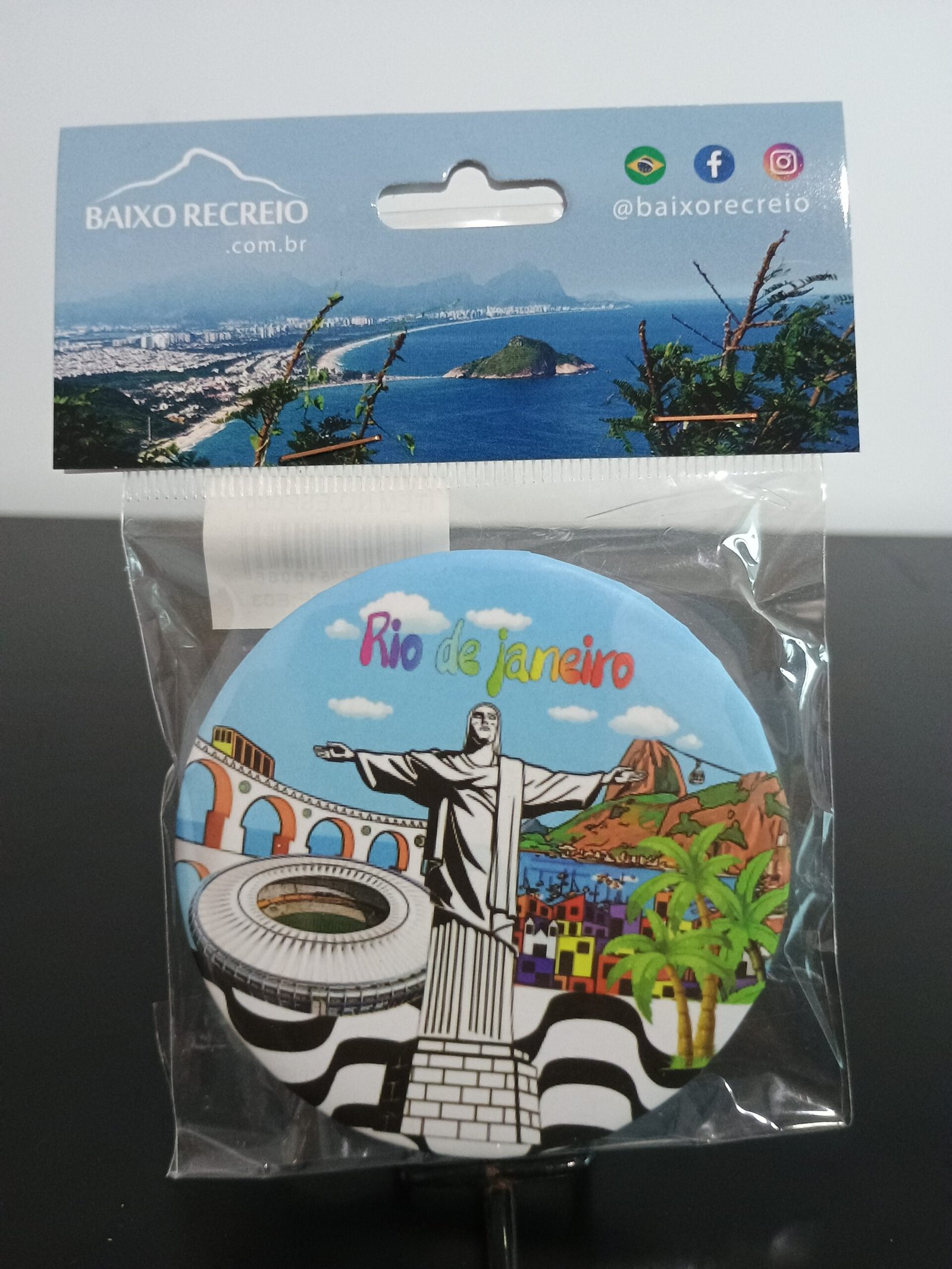 Espelho de plástico Rio de janeiro colorido, cristo, maracanã, arcos da lapa, pão de açúcar, favela.