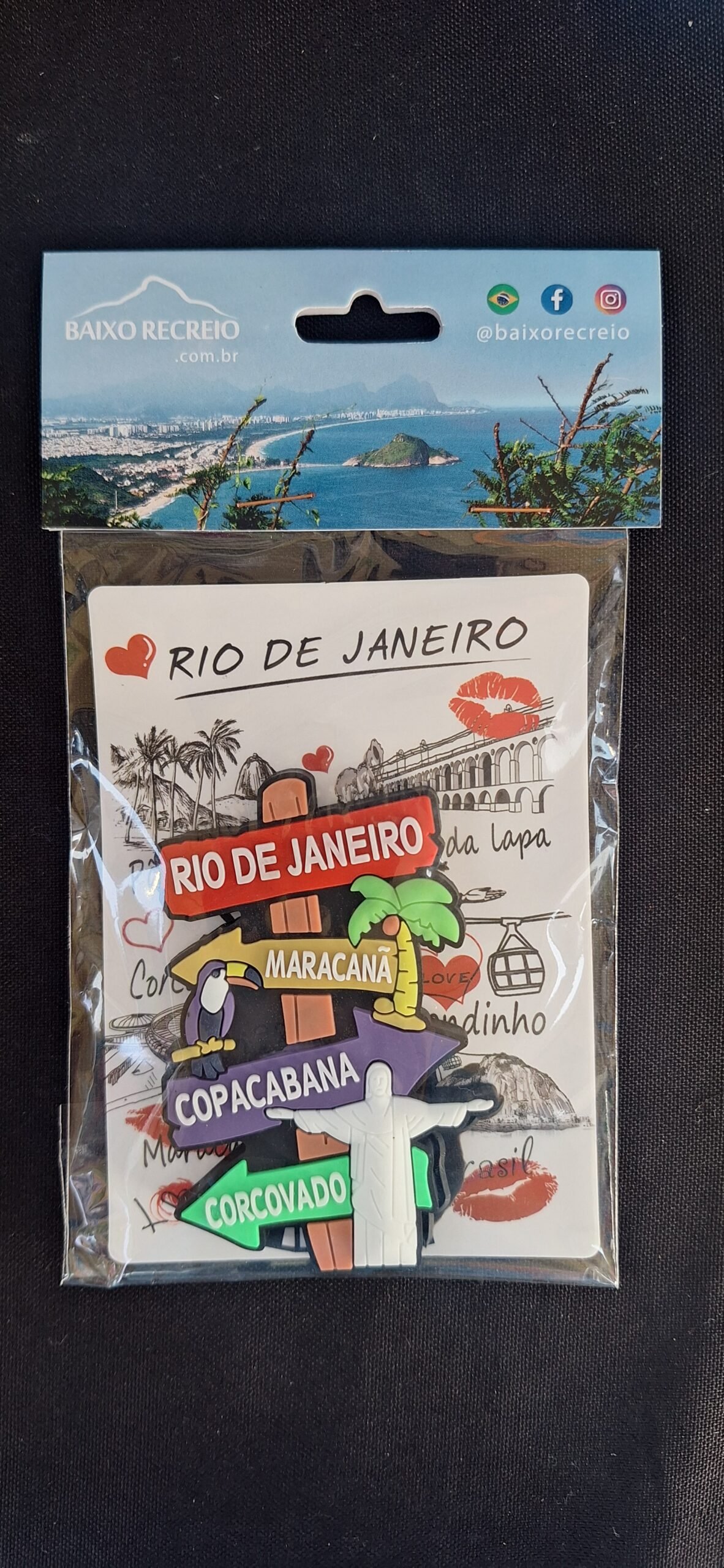 Imã de geladeira de borracha placas Rio de Janeiro