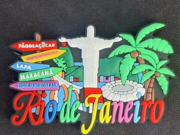 Imã de geladeira de borracha Rio de Janeiro coqueiros