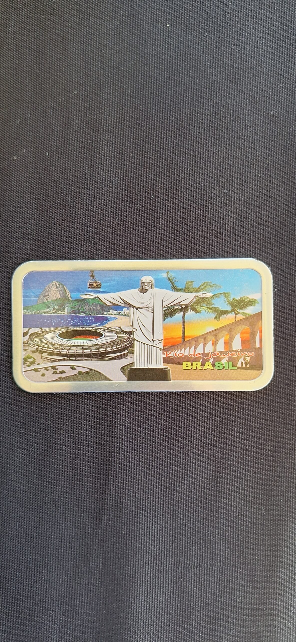 Imã de geladeira placa Rio de Janeiro Brasil arcos da lapa Cristo Maracanã