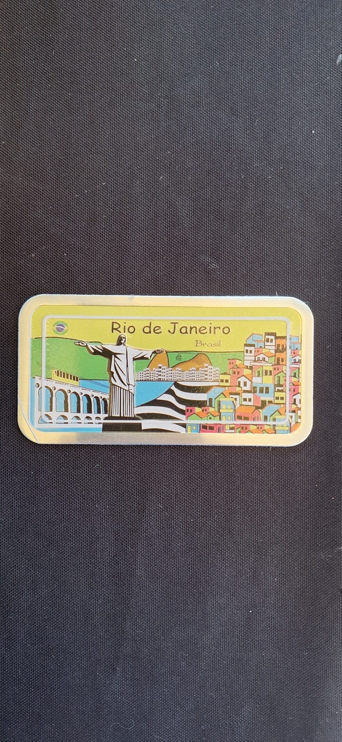 Imã de geladeira placa Rio de Janeiro Cristo redentor arcos da Lapa