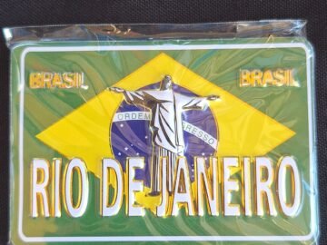 Imã de papel Brasil ordem e progresso Cristo Redentor