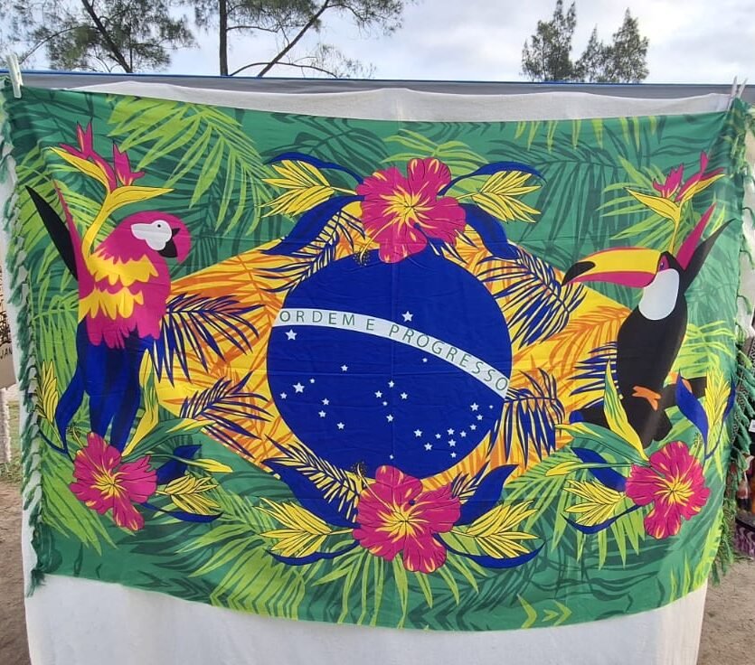 Canga de poliéster tucanos e araras Brasil