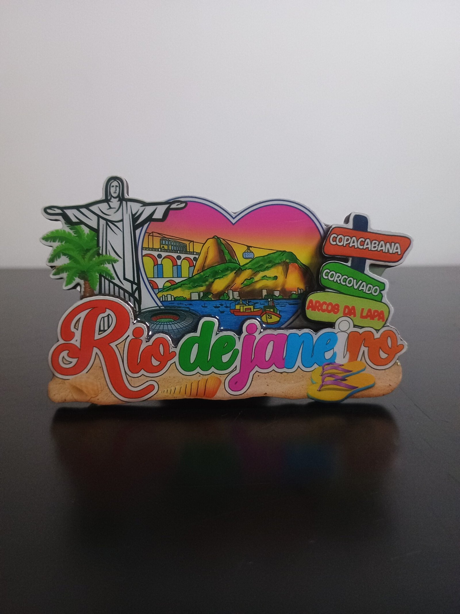 Imã de madeira placas, Copacabana, Corcovado, Cristo, Arcos da Lapa, Rio de Janeiro