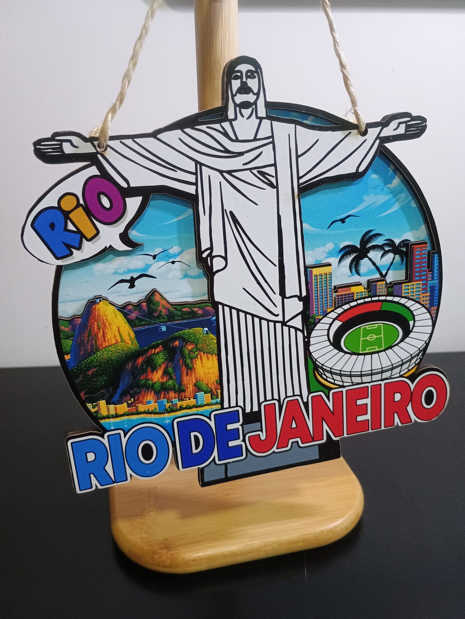 placa decorativa de madeira para pendurar na parede Rio de Janeiro