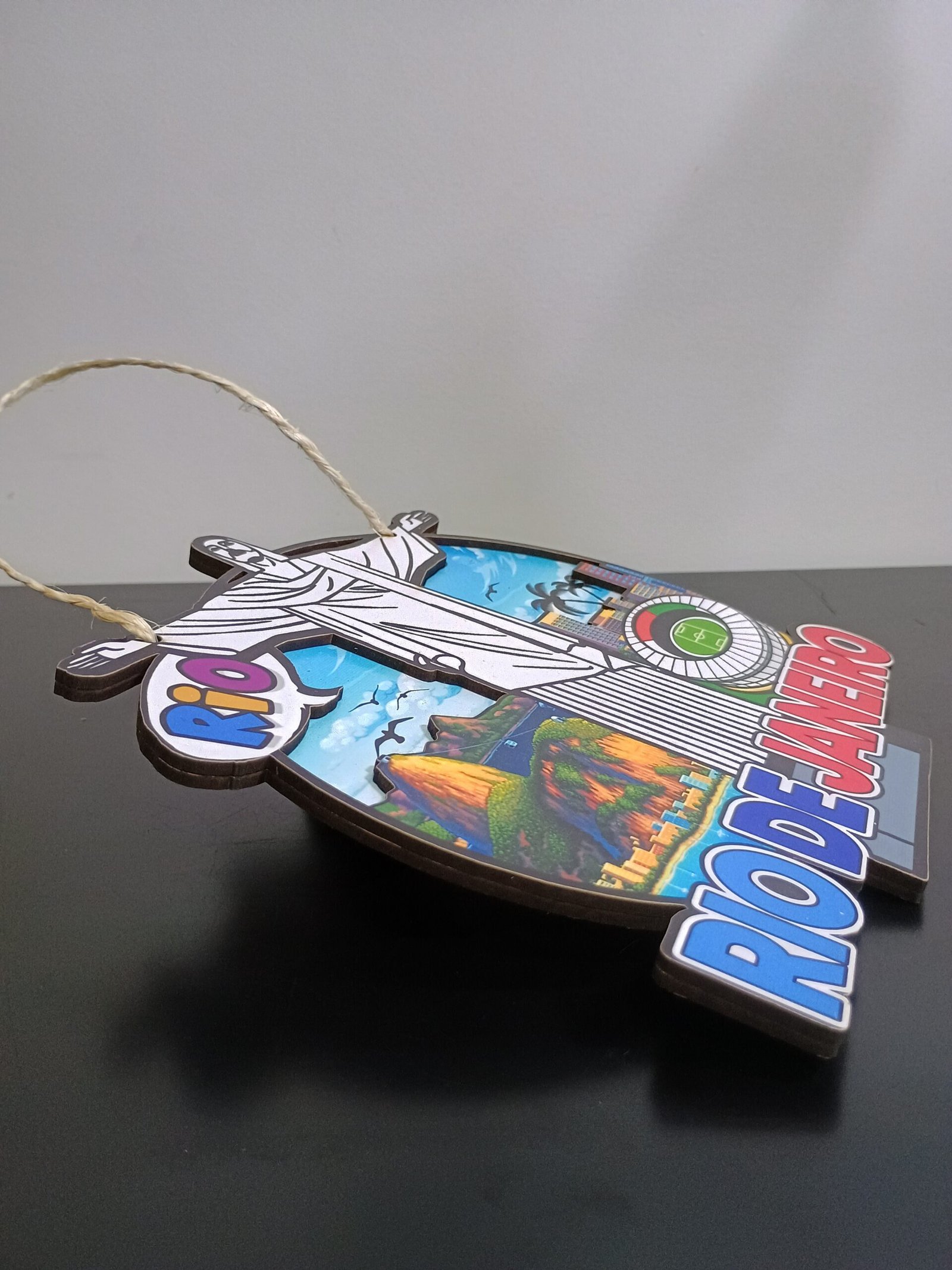 placa decorativa de madeira para pendurar na parede Rio de Janeiro