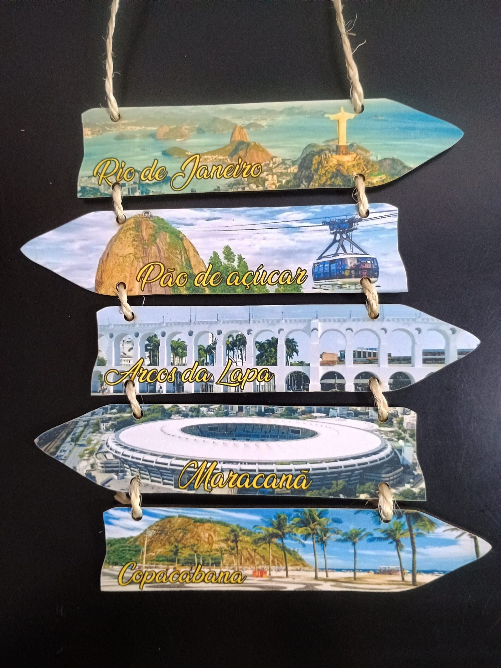 placa decorativa de madeira para pendurar na parede Rio de Janeiro