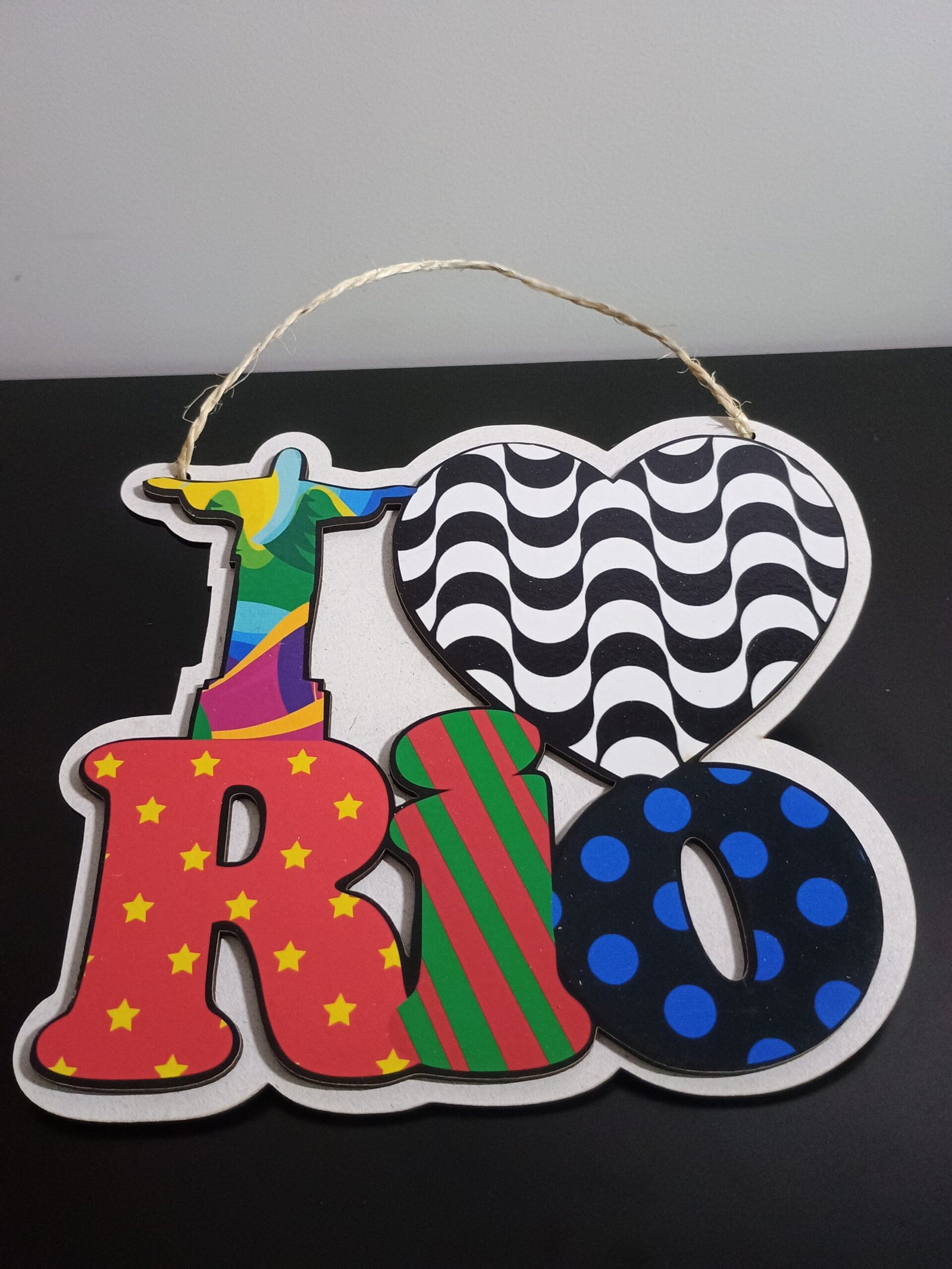 placa decorativa de madeira para pendurar na parede Rio de Janeiro