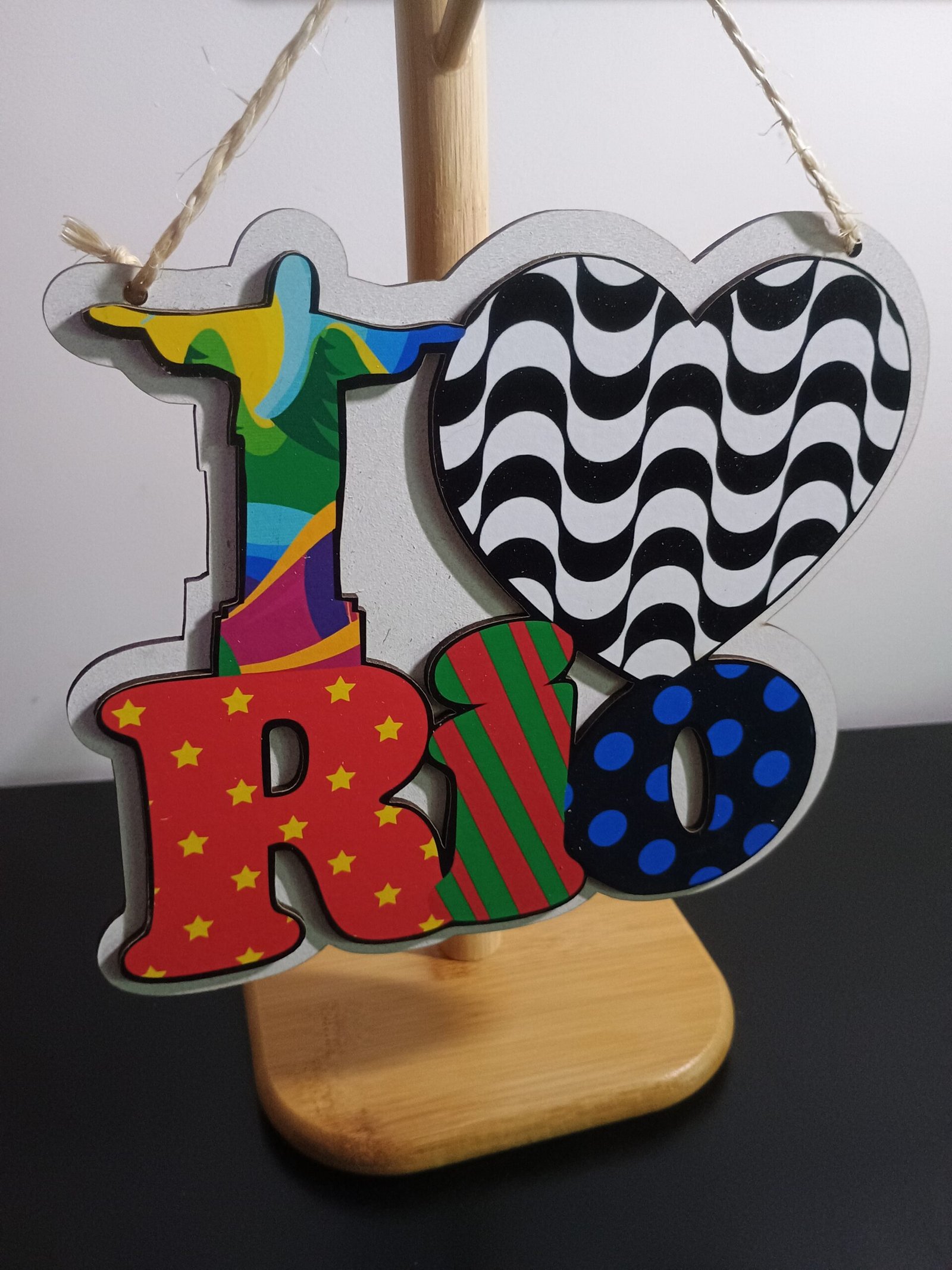 placa decorativa de madeira para pendurar na parede Rio de Janeiro