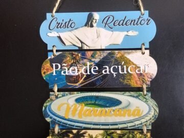 placa decorativa de madeira para pendurar na parede Rio de Janeiro
