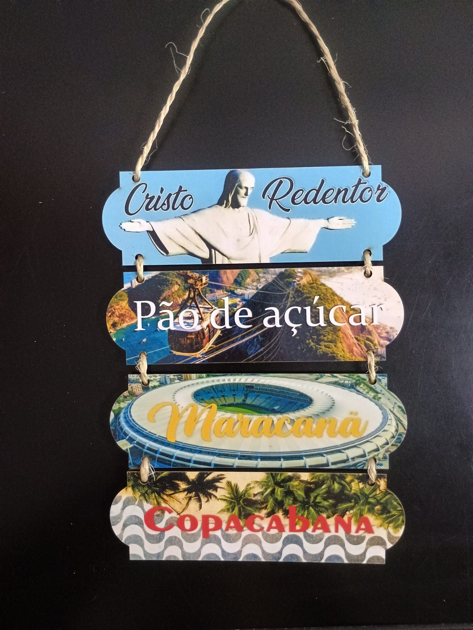 placa decorativa de madeira para pendurar na parede Rio de Janeiro
